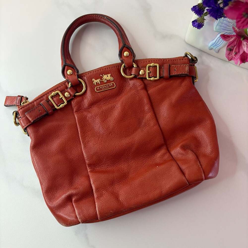 Coach Madison Sophia Red Leather Satchel Handbag 18609